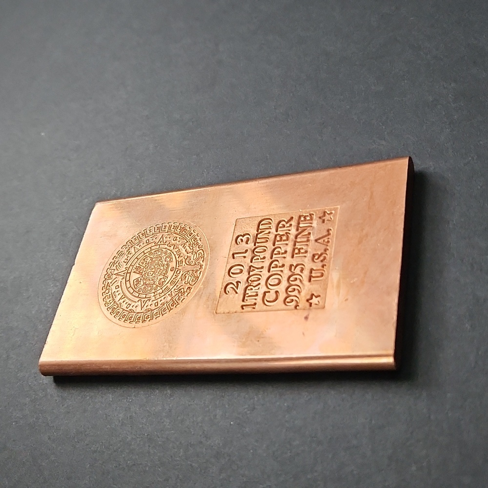2 New Copper 1 pound .999 Fine Bullion Bars - Picture 3 of 5